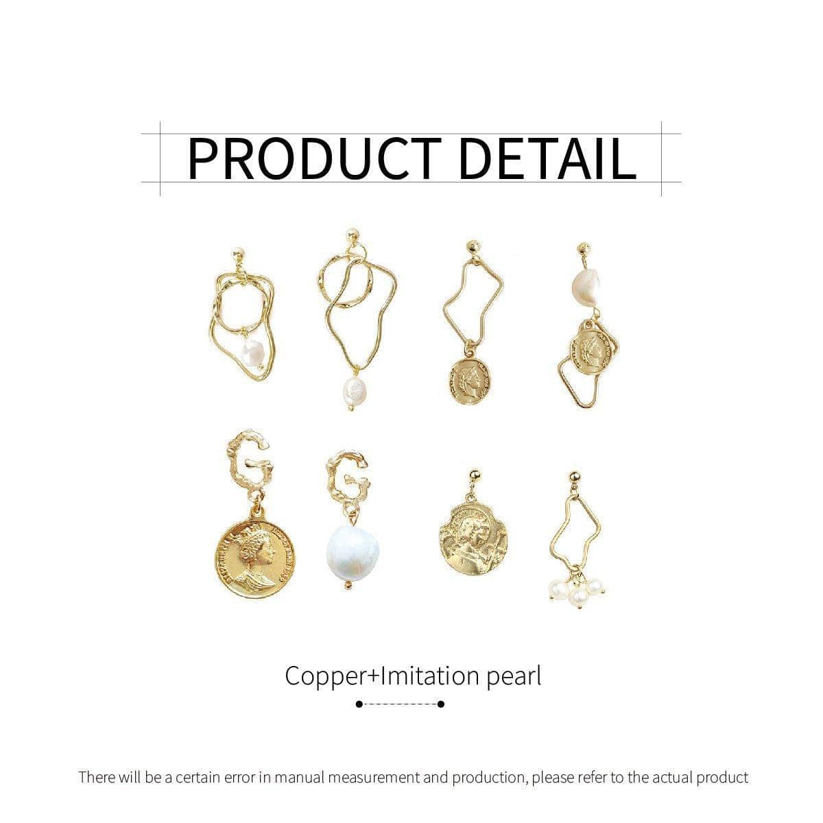 Vintage Baroque Imitation Pearl Earrings - Gold Looped Frames and Pearl - view 4