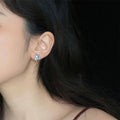 Vintage Blue and White Stud Earrings with Pearl for Women - view 5