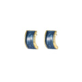 Vintage Blue Geometric Stud Earrings for Women, Fashion Jewellery - view 2