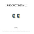 Vintage Blue Geometric Stud Earrings for Women, Fashion Jewellery - view 3