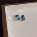 Vintage Blue Geometric Stud Earrings for Women, Fashion Jewellery - view 5