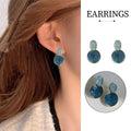 Vintage Blue Starry Sky Drop Earrings for Women with Gold-Tone Accents