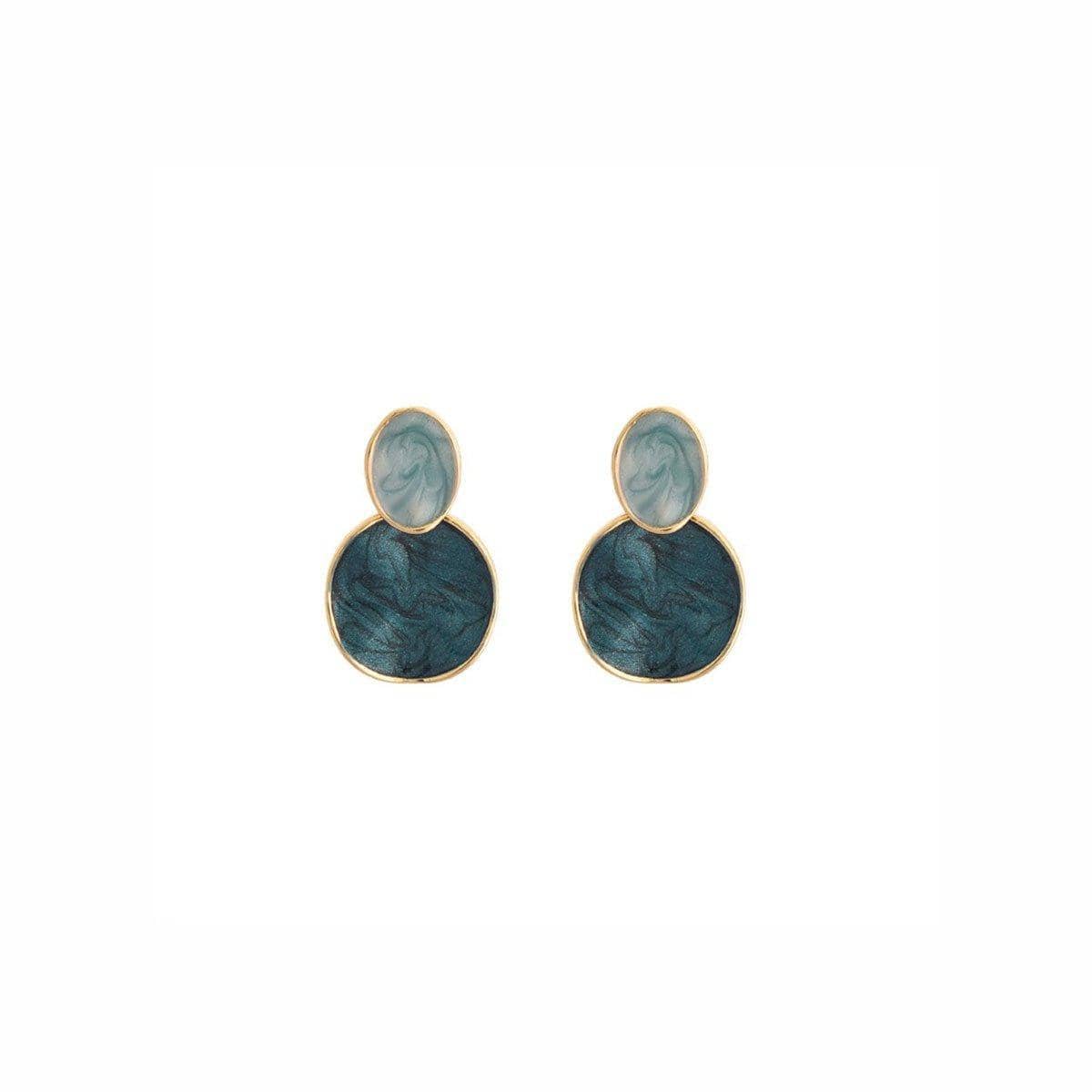 Vintage Blue Starry Sky Drop Earrings for Women with Gold-Tone Accents - view 2