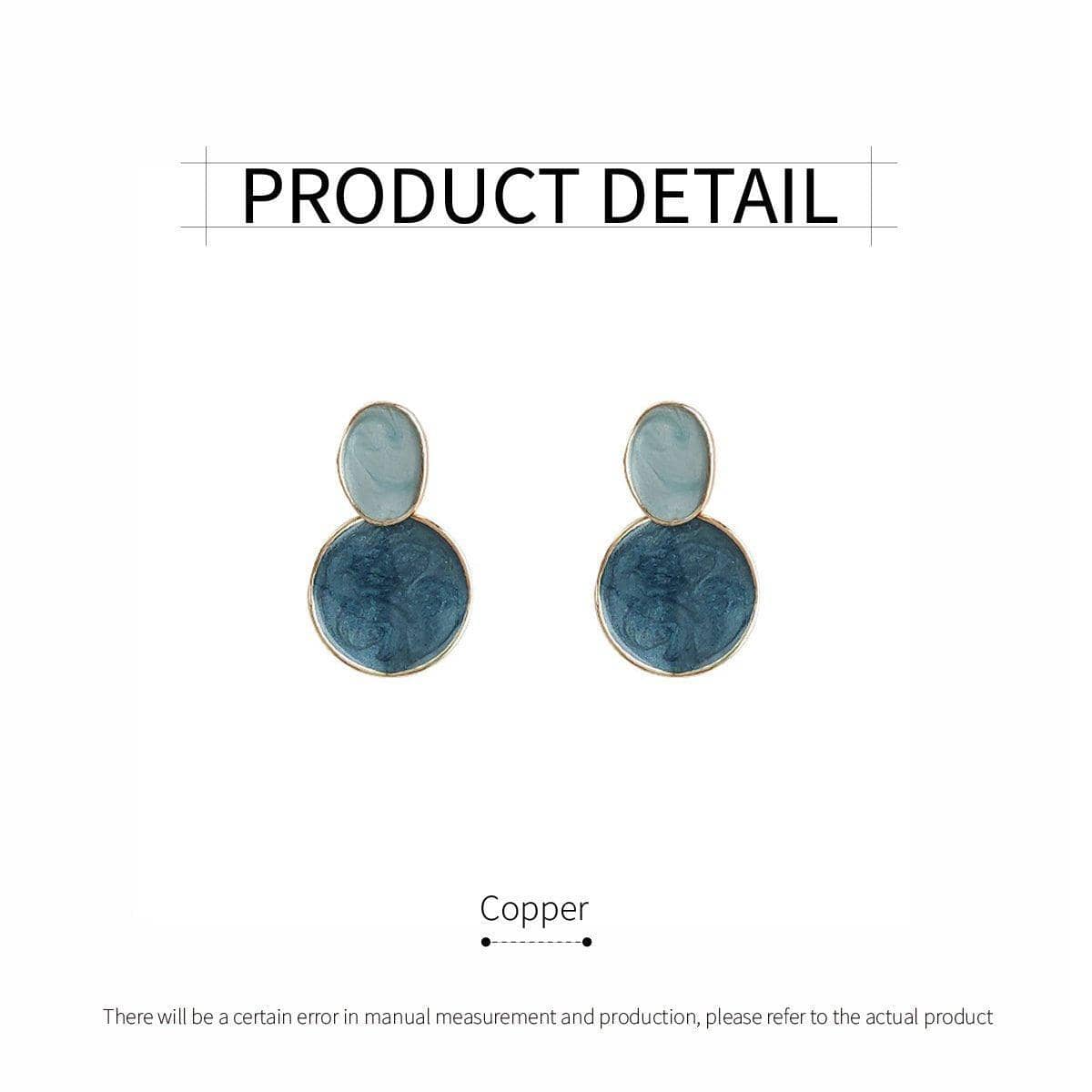Vintage Blue Starry Sky Drop Earrings for Women with Gold-Tone Accents - view 3