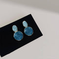 Vintage Blue Starry Sky Drop Earrings for Women with Gold-Tone Accents - view 5