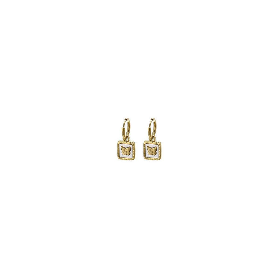Vintage Butterfly Earrings - Gold-Tone Titanium Steel