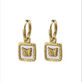 Vintage Butterfly Earrings - Gold-Tone Titanium Steel - view 3