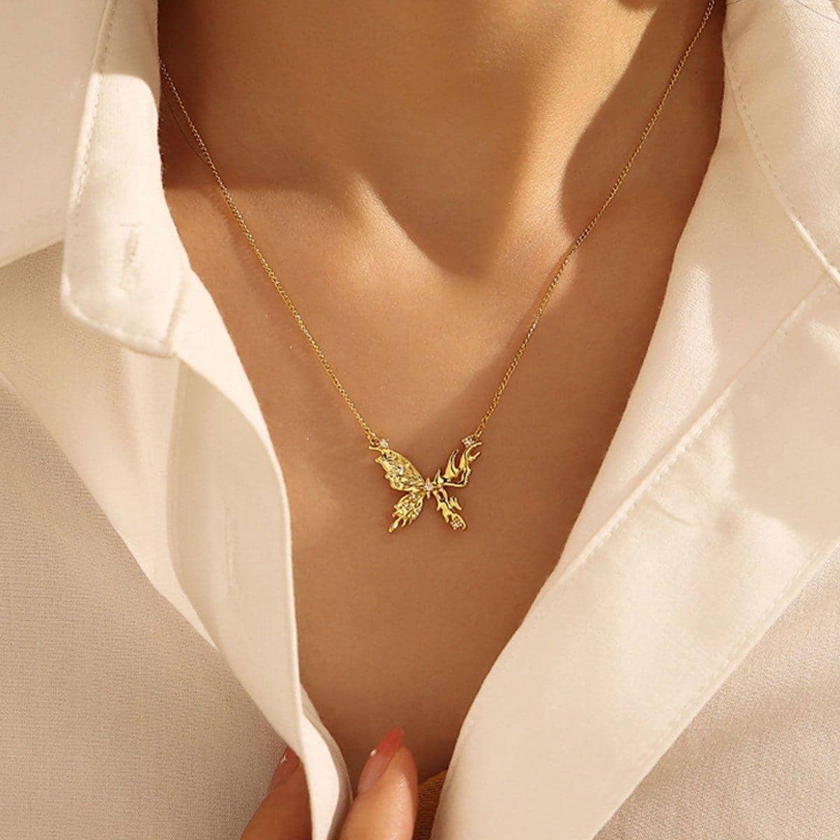 Vintage Butterfly Necklace - Pendant - view 5