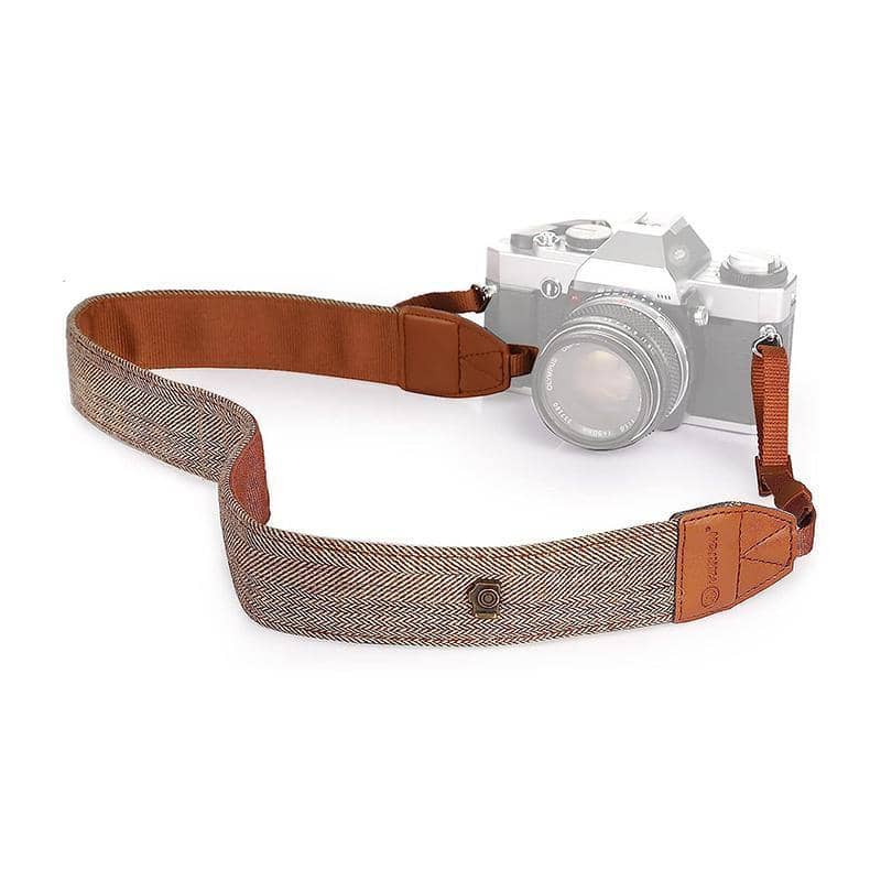 Vintage Camera Shoulder Strap, Cotton and Leather - Brown, Pack of 2 - view 4