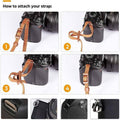 Vintage Camera Shoulder Strap, Cotton and Leather - Brown, Pack of 2 - view 5
