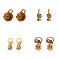 Vintage Enamel Hoop Earrings with Removable Charms - Red Petal Charm - view 3