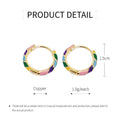 Vintage Enamel Hoop Earrings for Women - Multicolour Striped - view 3