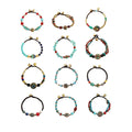 Vintage Ethnic Beaded Bracelet with Bells - Red Beads and Turquoise Chunks - view 3