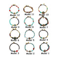 Vintage Ethnic Beaded Bracelet with Bells - Turquoise Beads with Red Oval Bead - view 4