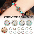Vintage Ethnic Beaded Bracelet for Women - Turquoise Chips and Red Beads - view 2