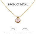Vintage Floral Pendant Necklace - Pearl Strand, White Enamel Rose - view 4