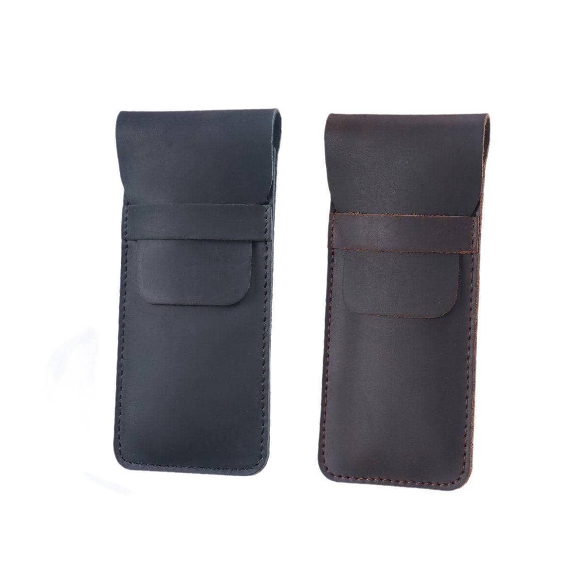 Vintage Handmade Genuine Cowhide Leather Pencil Case Set, Pack of 2 - view 2