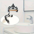 Vintage Iron Toilet Paper Towel Roll Holder, Wall Mount in Black - view 5