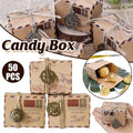 Vintage Kraft Paper Candy Boxes for Weddings, Pack of 50 - Natural Brown - view 2
