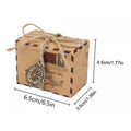 Vintage Kraft Paper Candy Boxes for Weddings, Pack of 50 - Natural Brown - view 4