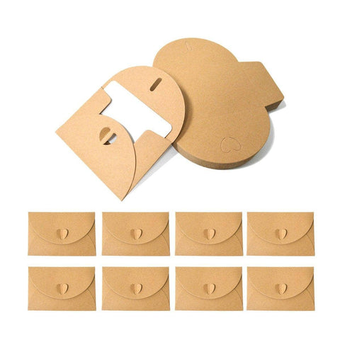 Vintage Kraft Paper Envelopes with Heart Clasp, Pack of 100 - view 2