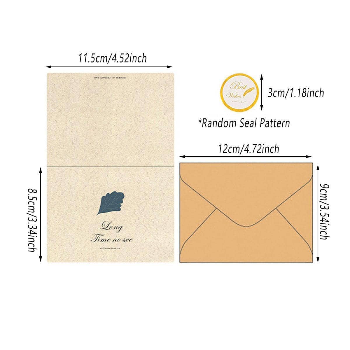 Vintage Leaf Greeting Cards with Kraft Envelopes for All Occasions, Pack of 6 - view 3