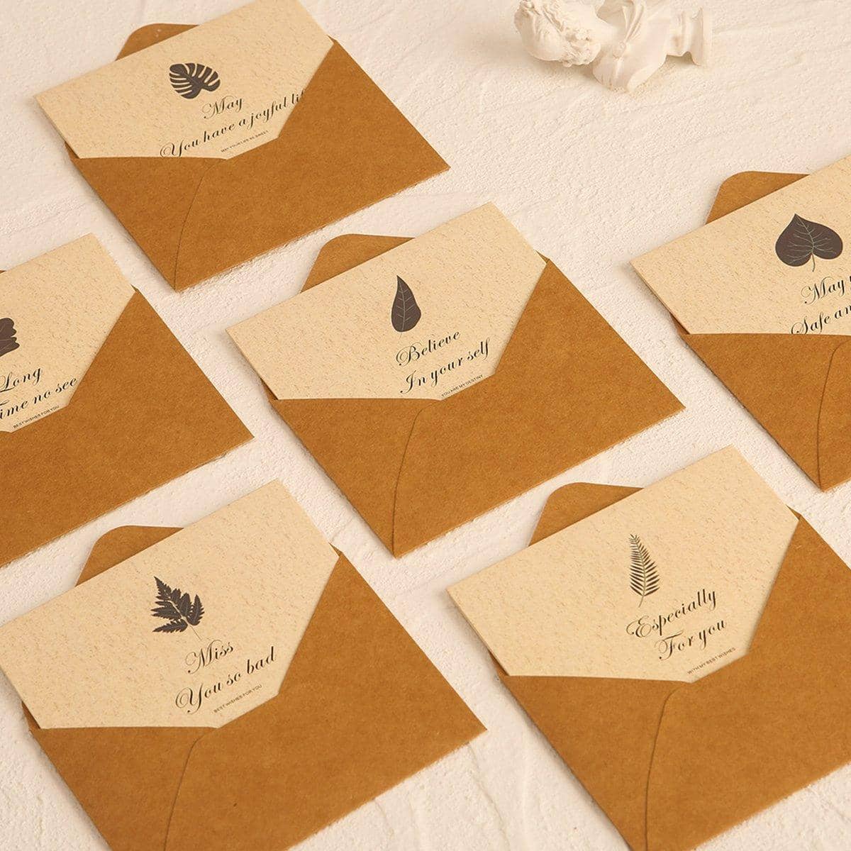 Vintage Leaf Greeting Cards with Kraft Envelopes for All Occasions, Pack of 6 - view 4