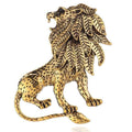 Vintage Lion Brooch Pin for Men and Women - Antique Gold, 5.6 x 3.8 cm - view 2