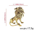Vintage Lion Brooch Pin for Men and Women - Antique Gold, 5.6 x 3.8 cm - view 3