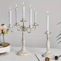 Vintage Metal Candle Holder, 3 Arms - Antique Cream - view 5