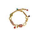 Vintage Multicolour Flower Bracelet for Women, Copper Hand Jewellery - view 2