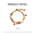 Vintage Multicolour Flower Bracelet for Women, Copper Hand Jewellery - view 3