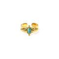 Vintage Natural Stone Shell Open Ring Adjustable Boho Jewellery - view 2
