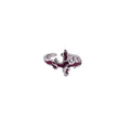 Vintage Open Ring - Plum Enamel Cross