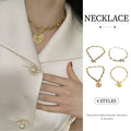 Vintage OT Clasp Chain Necklace for Women - Gold Chain and Pearl - view 2
