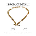 Vintage OT Clasp Chain Necklace for Women - Gold Chain and Pearl - view 4