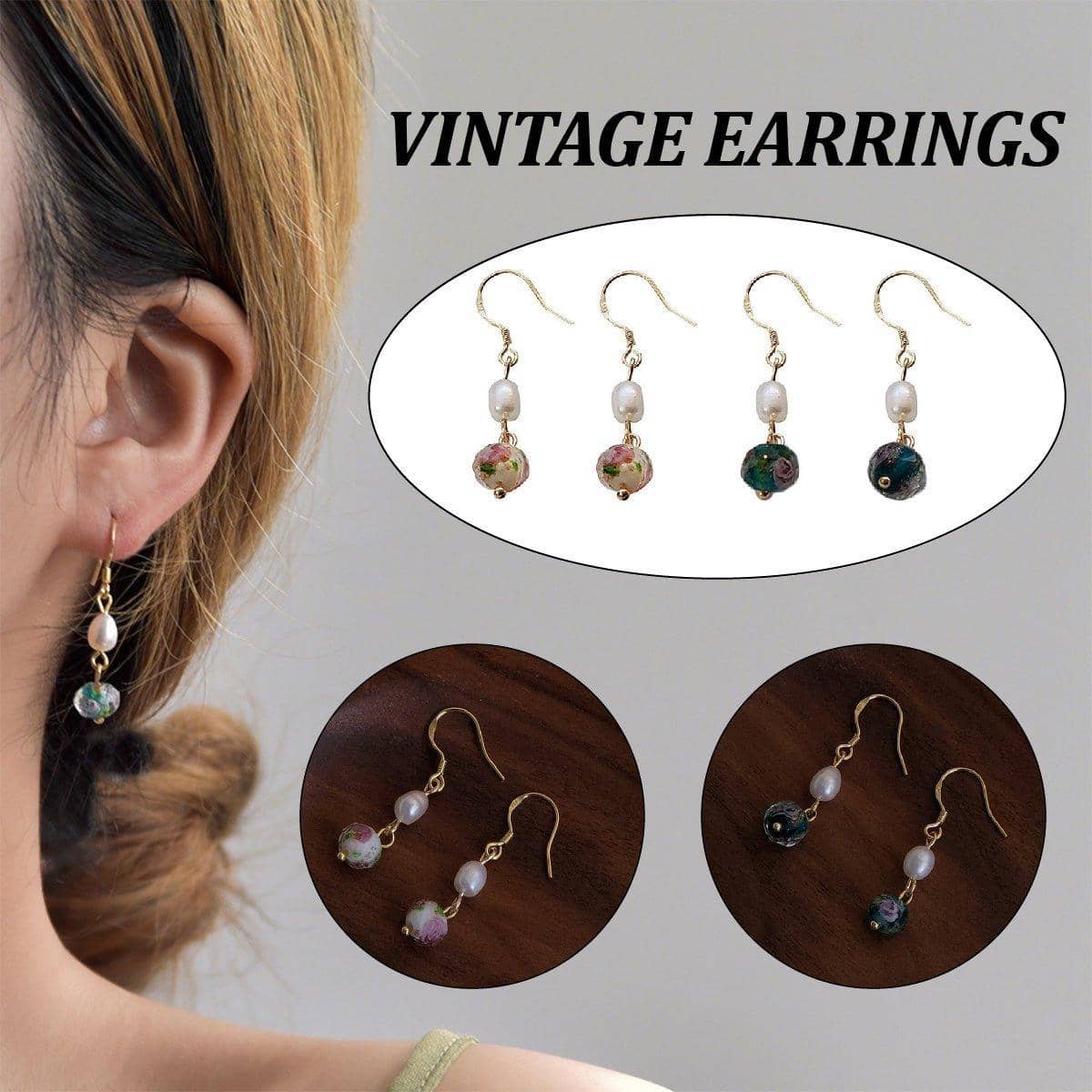 Vintage Palace Style Earrings - Pink - view 2