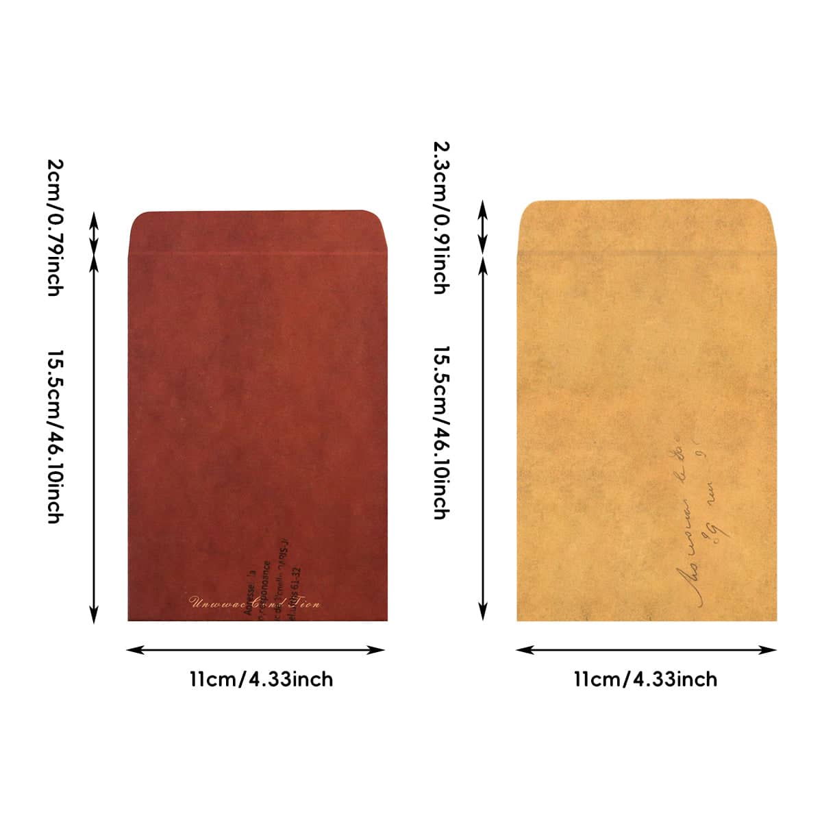 Vintage Paper Envelopes, Self-Adhesive - Rust Brown, Pack of 50 - view 4