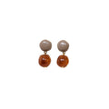 Vintage Resin Drop Earrings for Women - Taupe and Amber