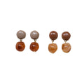 Vintage Resin Drop Earrings for Women - Taupe and Amber - view 3