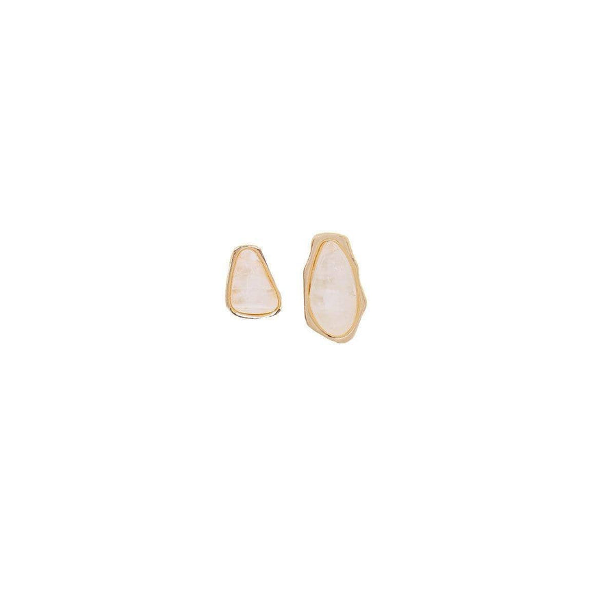 Vintage Resin Stud Earrings for Women - Beige