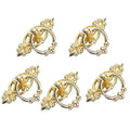 Vintage Ring Drop Cabinet Pull Handles, Zinc Alloy - Gold, Pack of 5