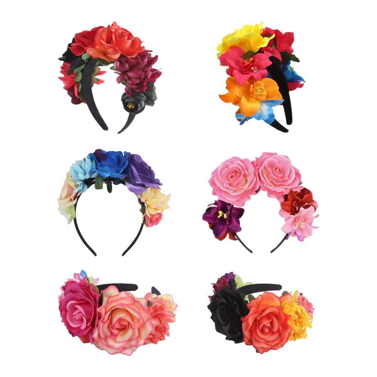 Vintage Rose Flower Headband for Halloween Fancy Dress - Blue and Purple - view 3