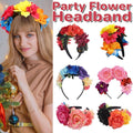 Vintage Rose Flower Headband for Halloween Fancy Dress - Pink, Purple and Red - view 2