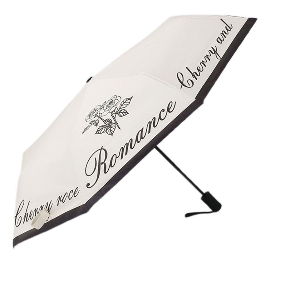 Vintage Rose Tri Fold Sun and Rain Umbrella - Manual
