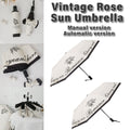 Vintage Rose Tri Fold Sun and Rain Umbrella - Manual - view 2