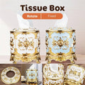 Vintage Round Tissue Box Holder, Resin - Blue, 16.5 cm - view 2