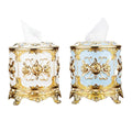 Vintage Round Tissue Box Holder, Resin - Blue, 16.5 cm - view 3