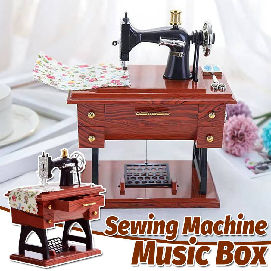 Vintage Sewing Machine Style Wind-Up Music Box, Birthday Gift