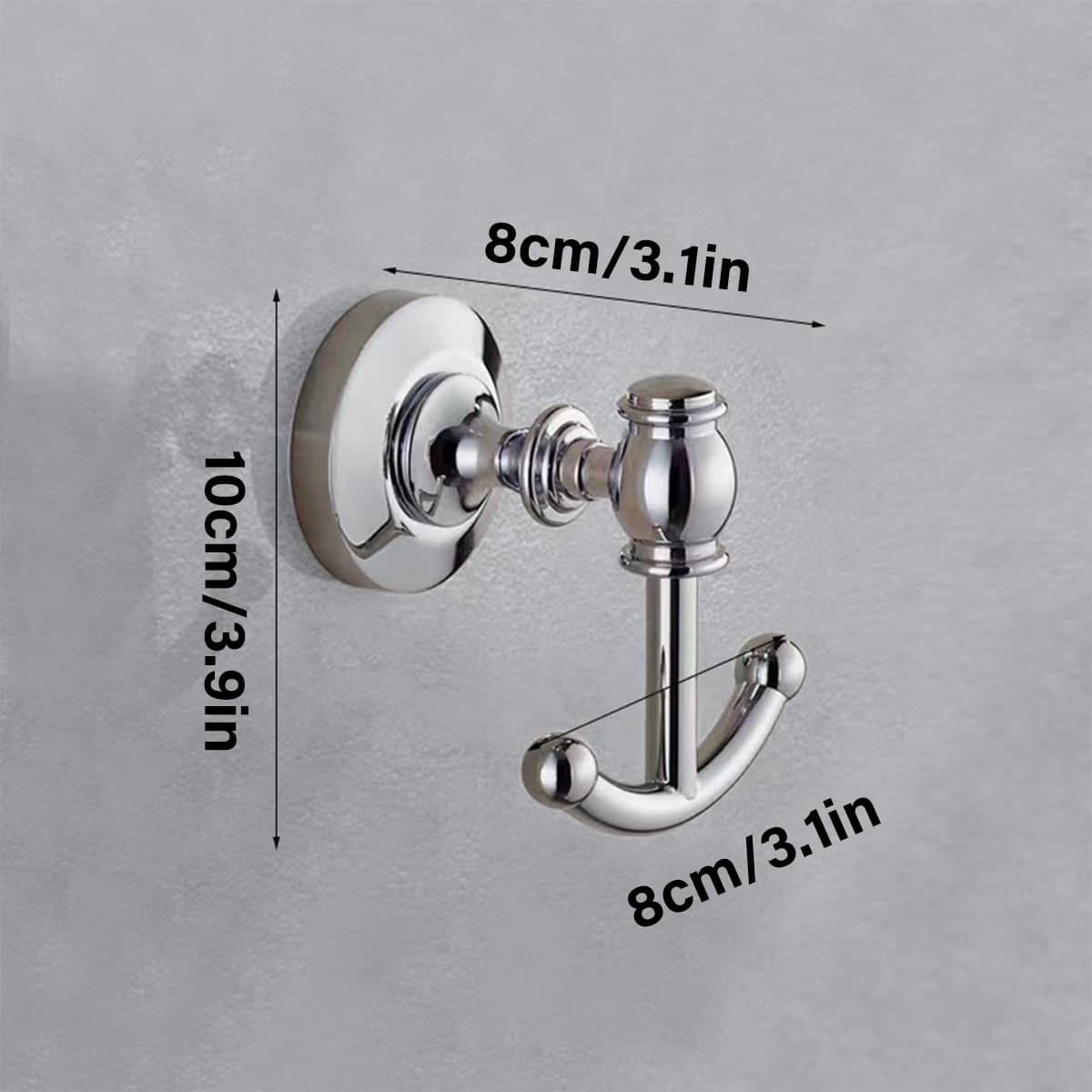 Vintage Silver Wall Coat Hook for Entryway, Hat and Clothes Hanger - view 3